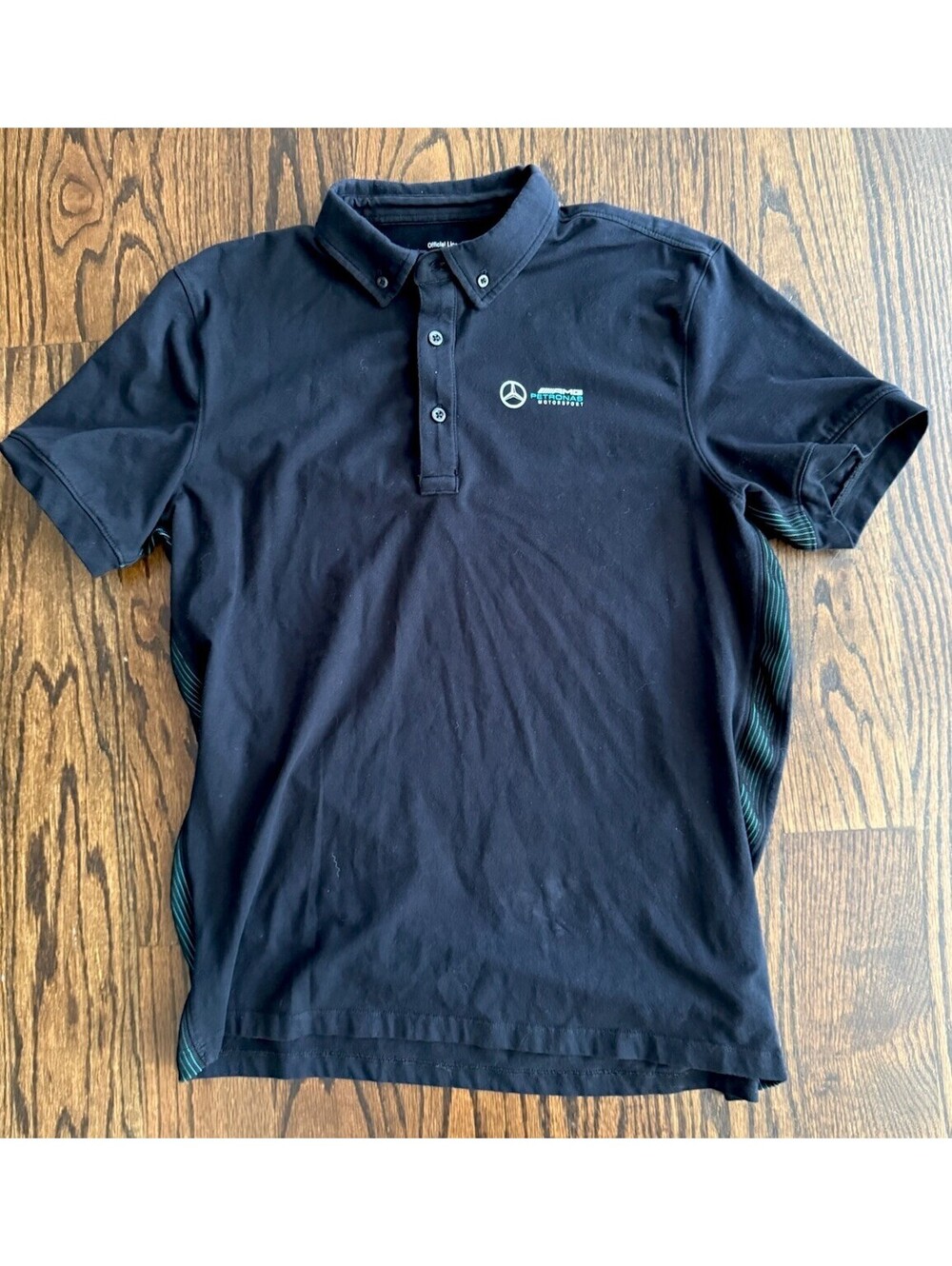 Mercedes AMG Petronas Motorsport F1 Polo Shirt Mens L Black Formula 1 Racing